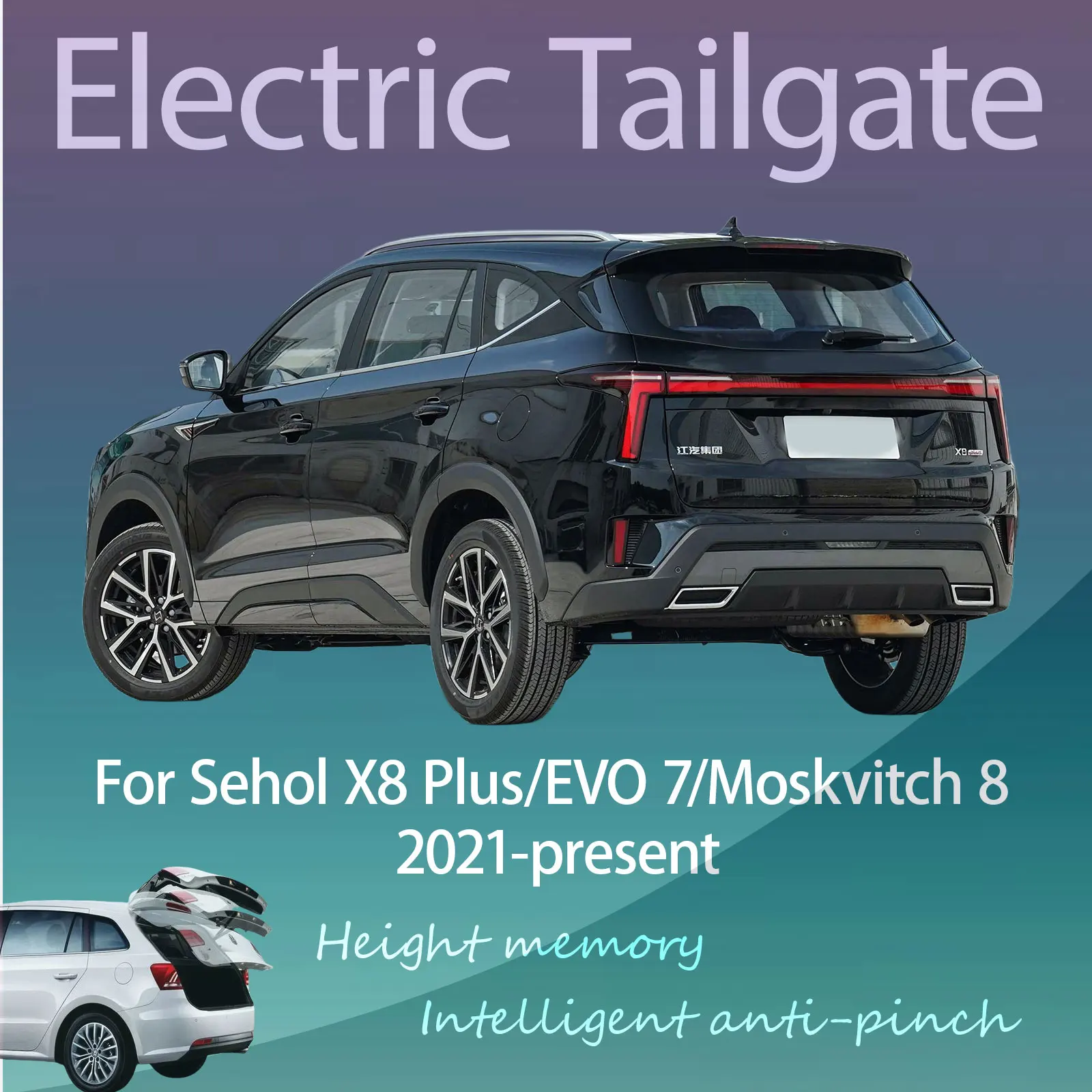 

For Sehol X8 Plus/EVO 7/Moskvitch 8 2021-present Electric Tailgate Hands Free Operation Dual Rod Electric Trunk Suction