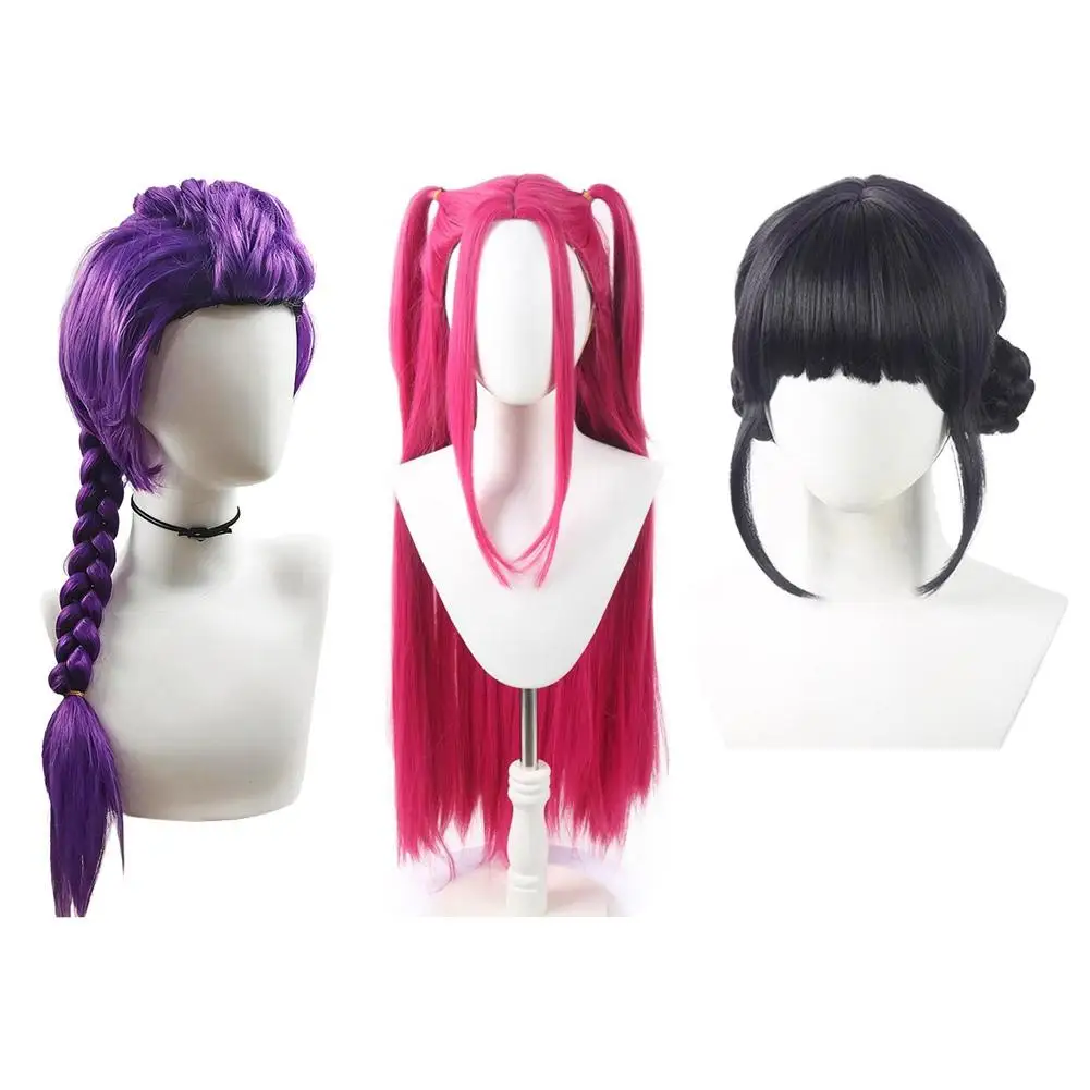 33.5-inch Purple Long Braid With Side Ponytail Integrated Tiger Mouth Clamp Children's Wig Halloween Costume Party Cosplay