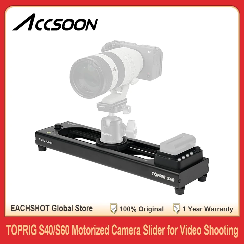 

Accsoon TOPRIG S40 S60 Motorized Camera Slider with APP Control Time-Lapse Loop Mode for Camcorder Action Camera Video Shooting