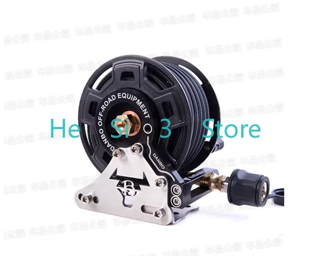 All-Terrain with Auto Retract Air Pump Hose Reel Pump Tube Storage Artifact for Off-road Pump Inflation Tube Storage 7M Pipe