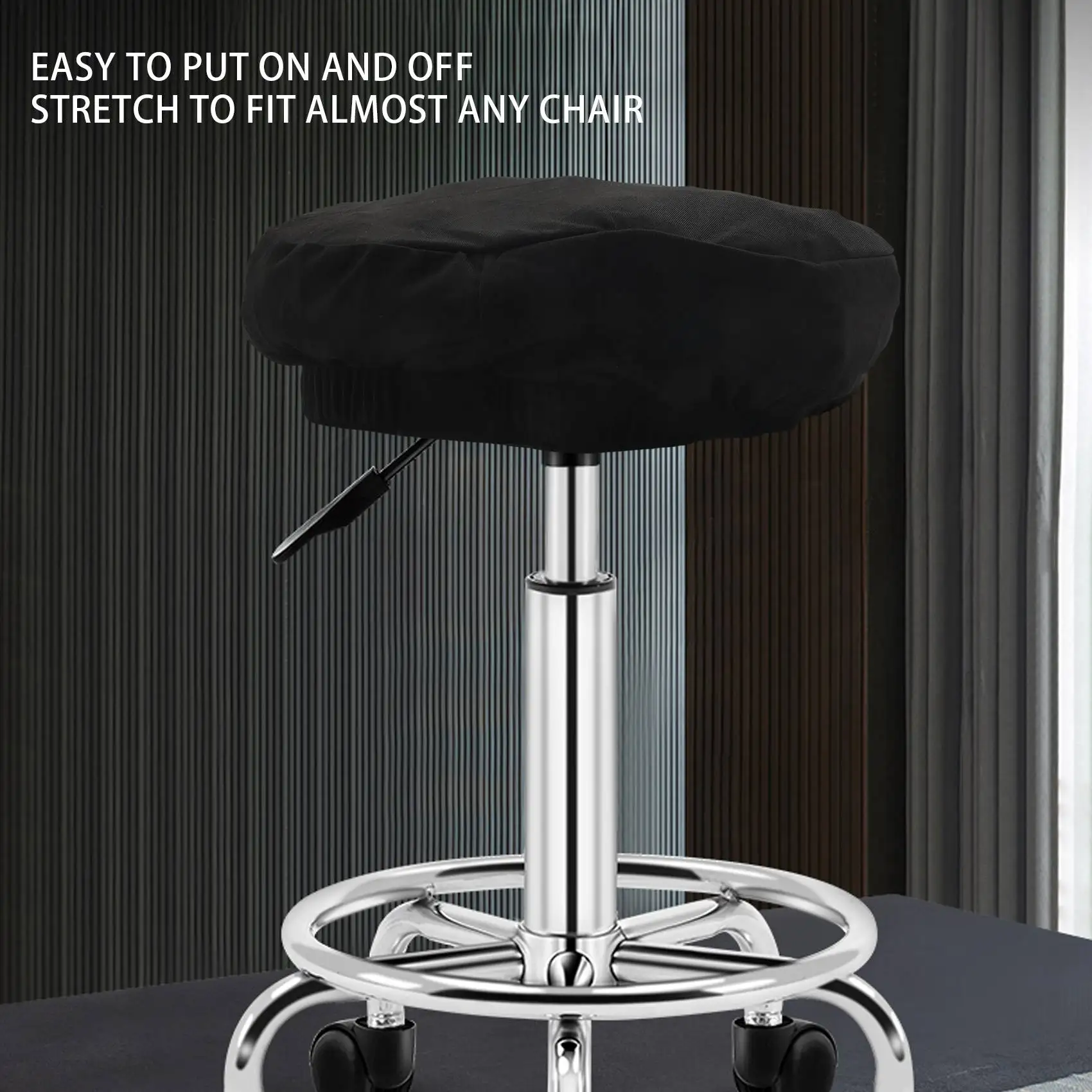 1PCS Round Bar Stool Cover Stretch Removable Elastic Chair Pad Protector for Home Office