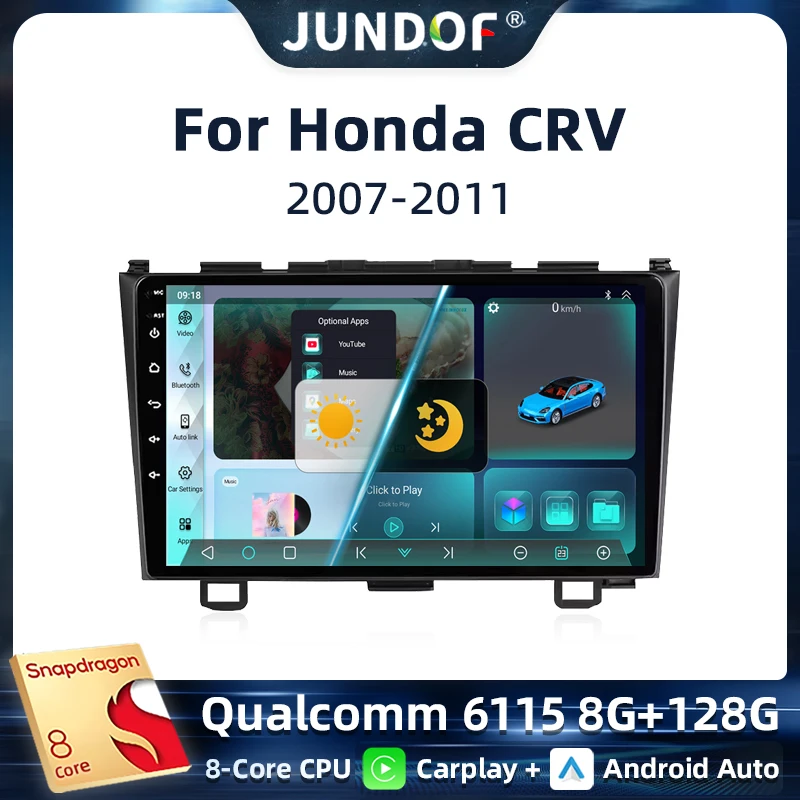 

Android 13 Wireless Carplay Auto Car Radio for Honda CRV CR-V 3 2007 2008 2009 2010 2011Multimedia GPS Autoradio 4G WIFI DSP
