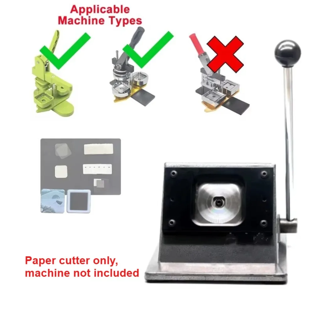 50mm DIY Square Paper Cutter Manual Punch Die Cutter Suitable for Button Making Refrigerator Magnets Scrapbooking Paper Crafting