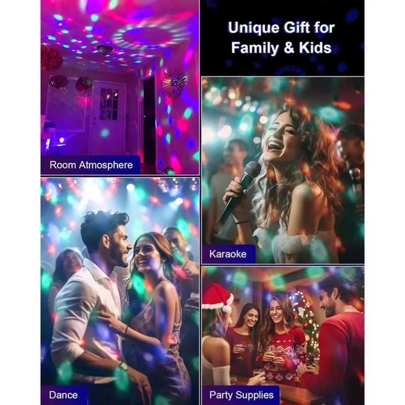 AB41-Sound Activated Party Light Set 2Sets, Indoors Outdoors, Disco Ball Strobe For Karaoke Lighting Supplies- EU Plug For Chris