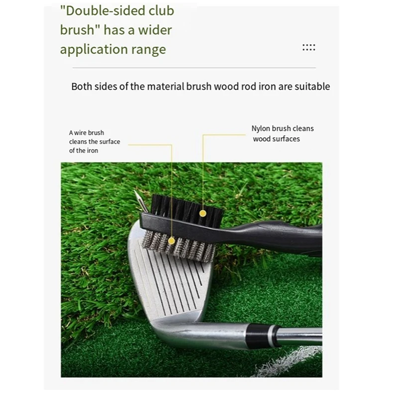 Golf Club Cleaning Brush, Ball Double-Sided Cleaning Tool, Nylon Steel Brush, Cleaning Tool Accessories