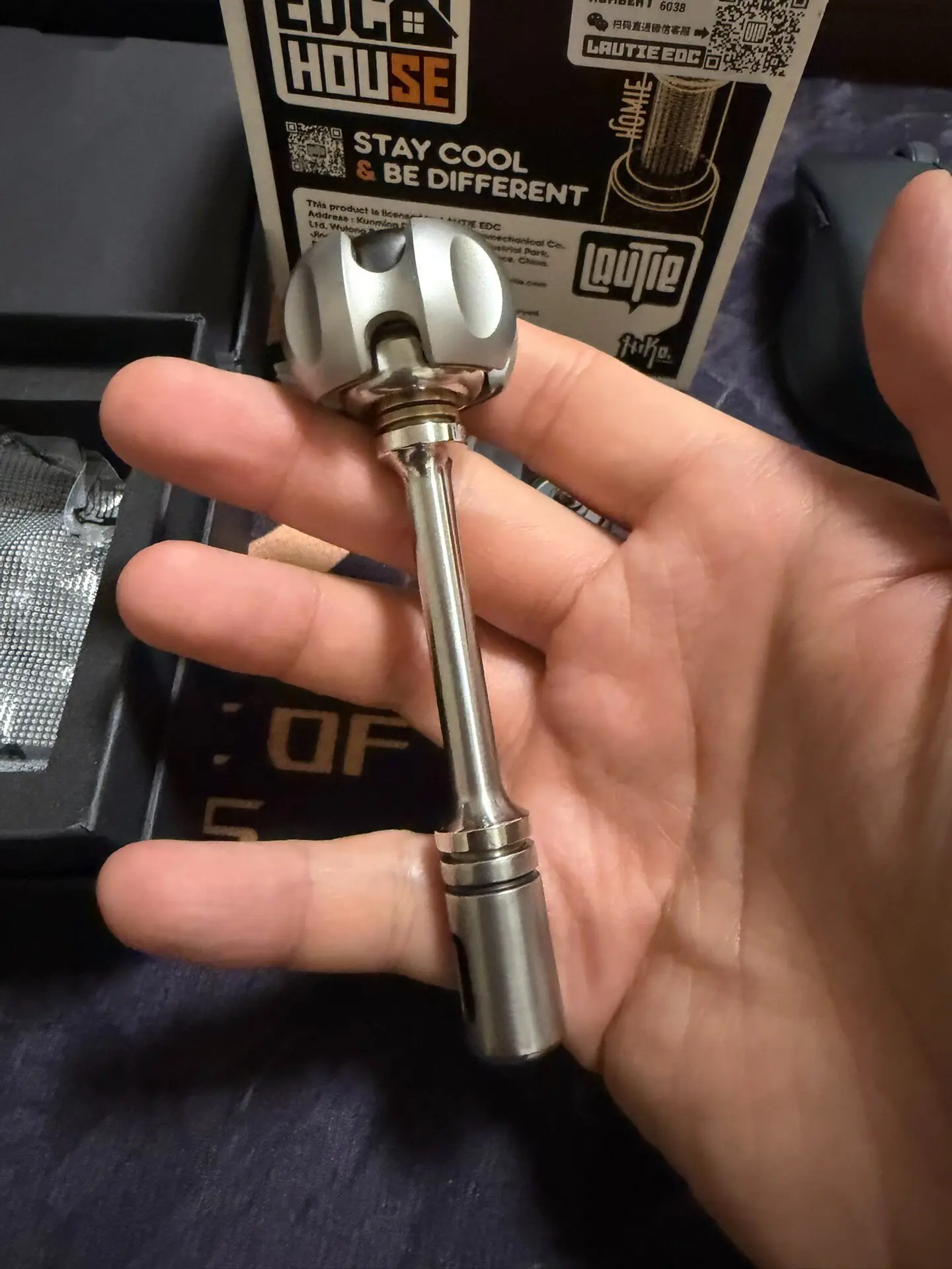 Used EDC LAUTIEEDC Noise C-nano Fingertip Gyro with Original Box and Accessories Sprocket Fidget Spinner