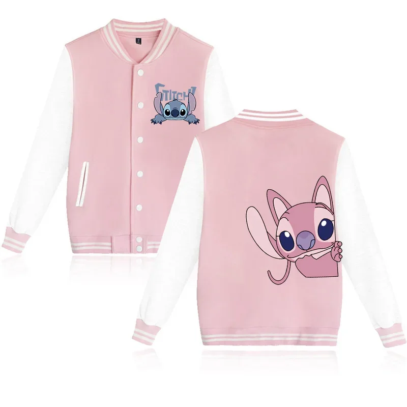 2024 Disney Stitch Hoodie Baseball Jacket Men Women Sweatshirt Kids Boys Girls Harajuku Jackets Streetwear College Coats Y2k