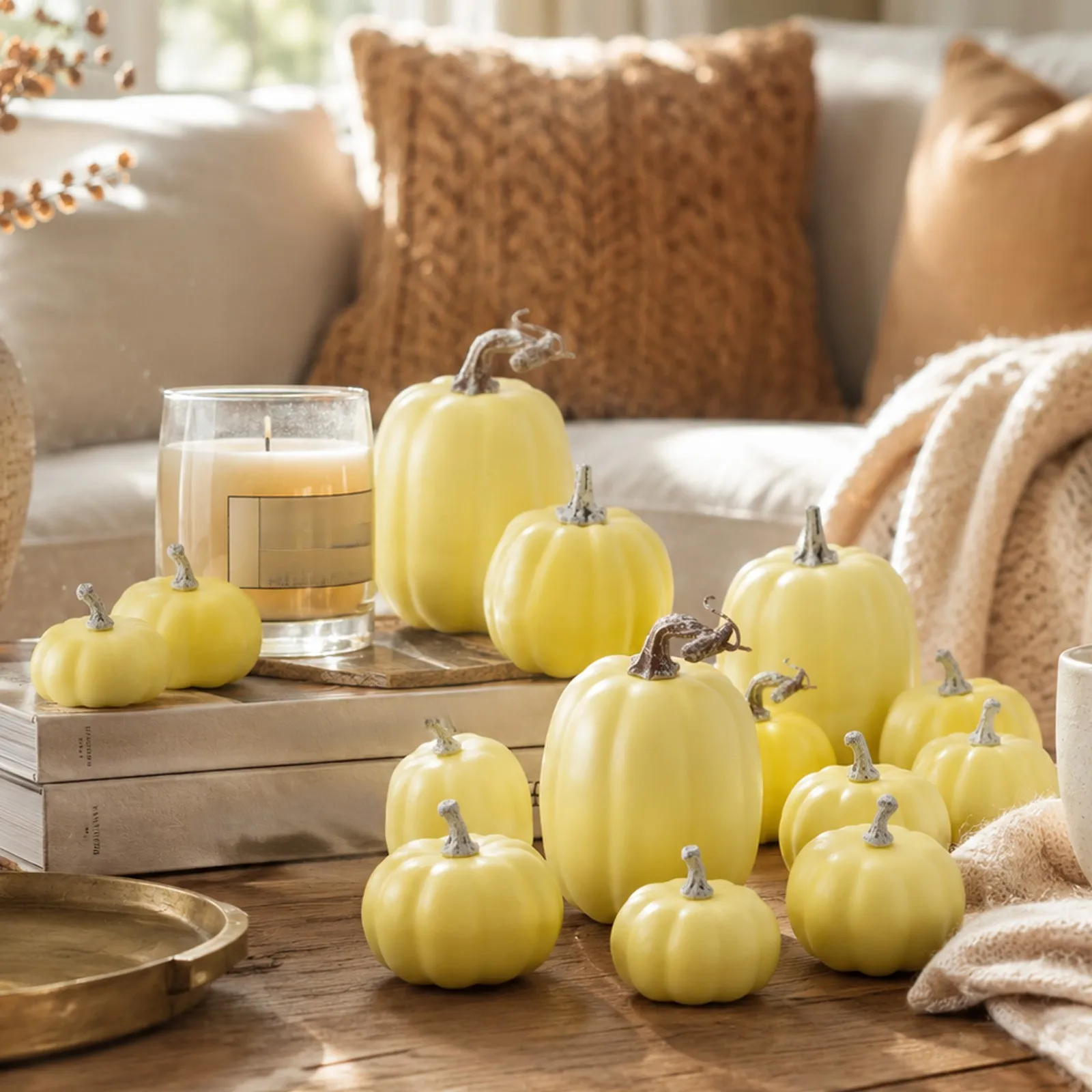 12 Assorted Foam Pumpkins for Autumn Table Settings Mantel Groupings and Tiered Tray Displays with Balanced Proportion Variety