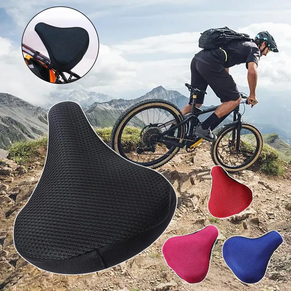 Bicycle Saddle 3D Soft Bike Seat Cover Cycling Silicone Seat Cushion Cycling Breathable Saddle Comfortable Bicycle Bike