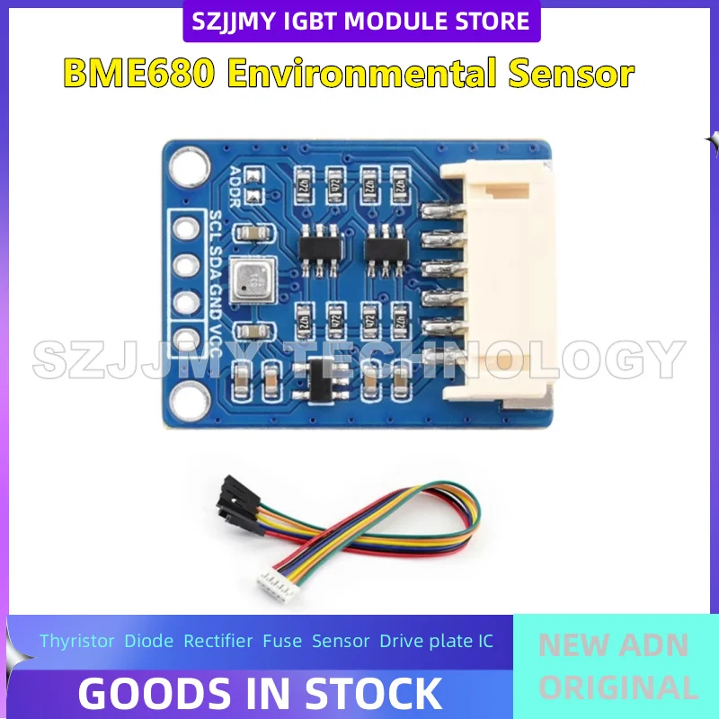 Módulo sensor ambiental bme680/688, temperatura/umidade/pressão/gás ai inteligente i2c novo original em estoque
