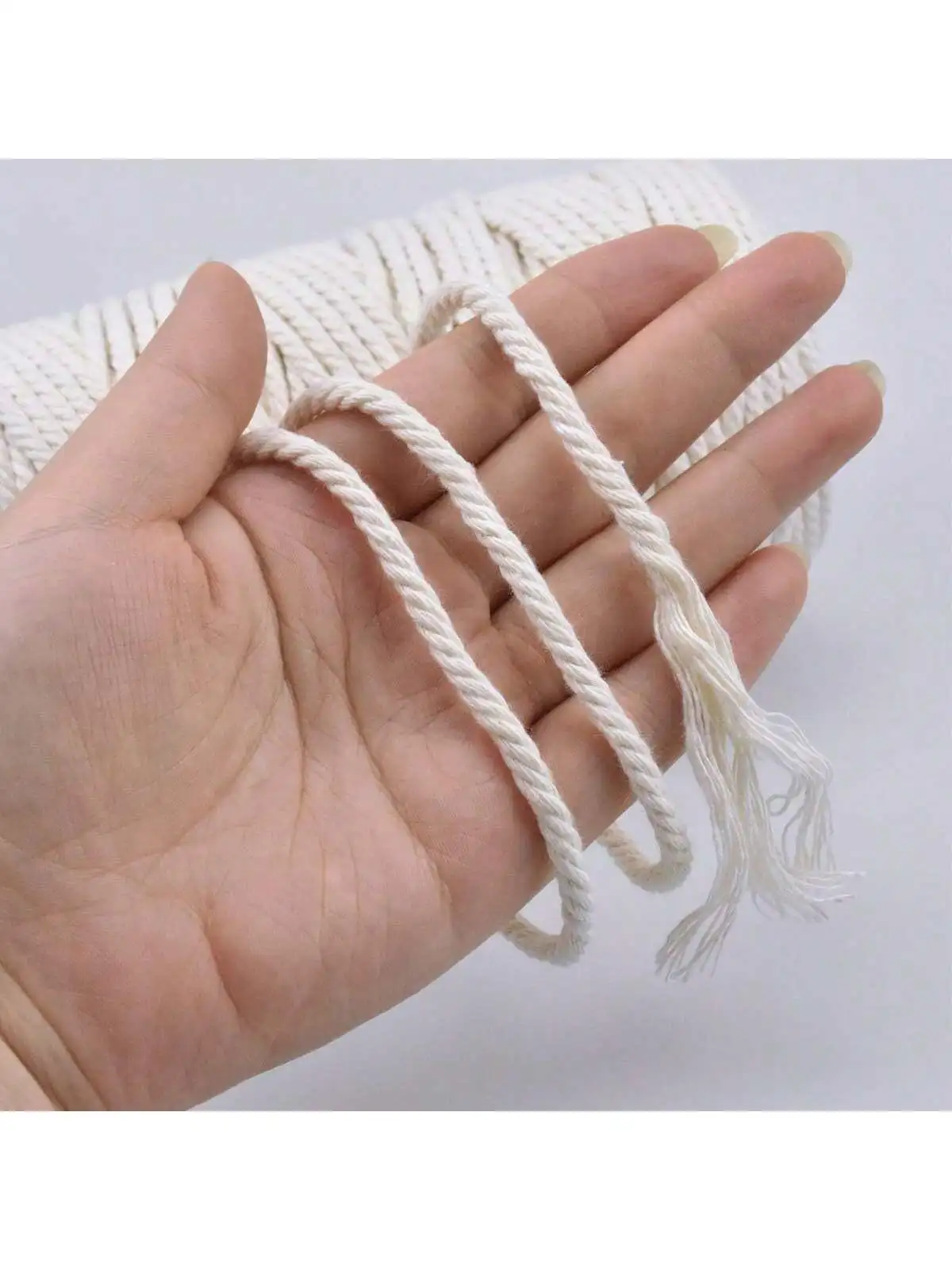 10 Meter Makramee-Schnur Seil Natürliche Baumwolle Makramee Gedrehte Kordel Geflochtenes Handwerk DIY Heimtextilien Weihnachten – Detail 8