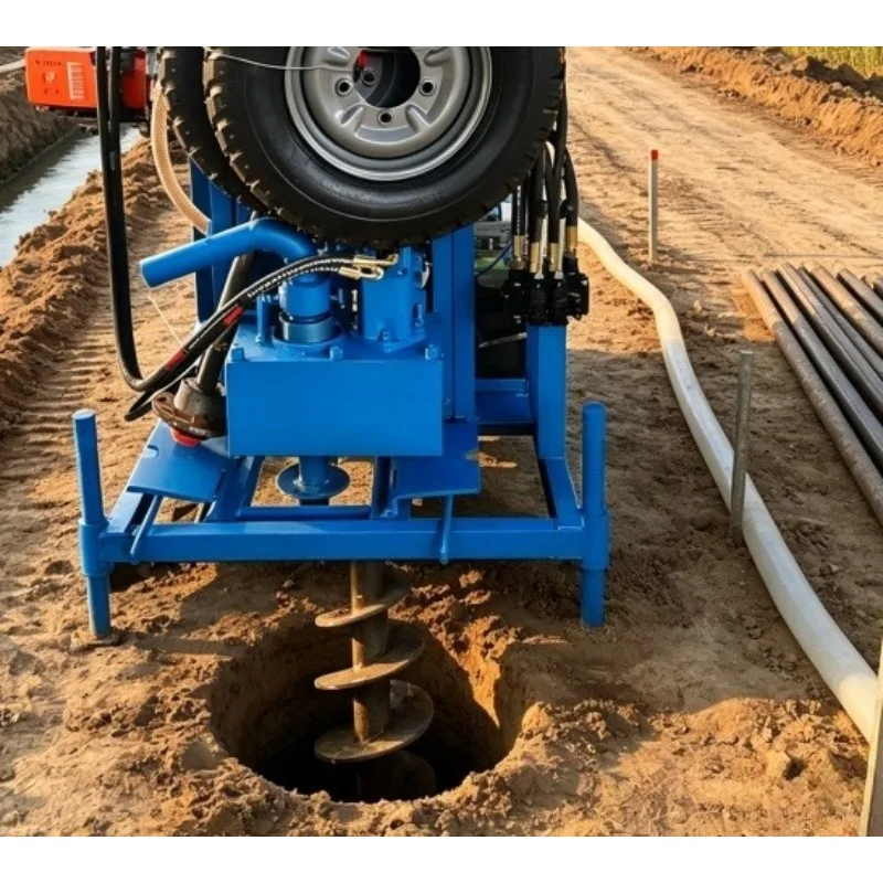 Portable Mini Water Well Drilling Rig 120m Drilling Depth 150mm Drill Bit Household Borehole Drilling Machine