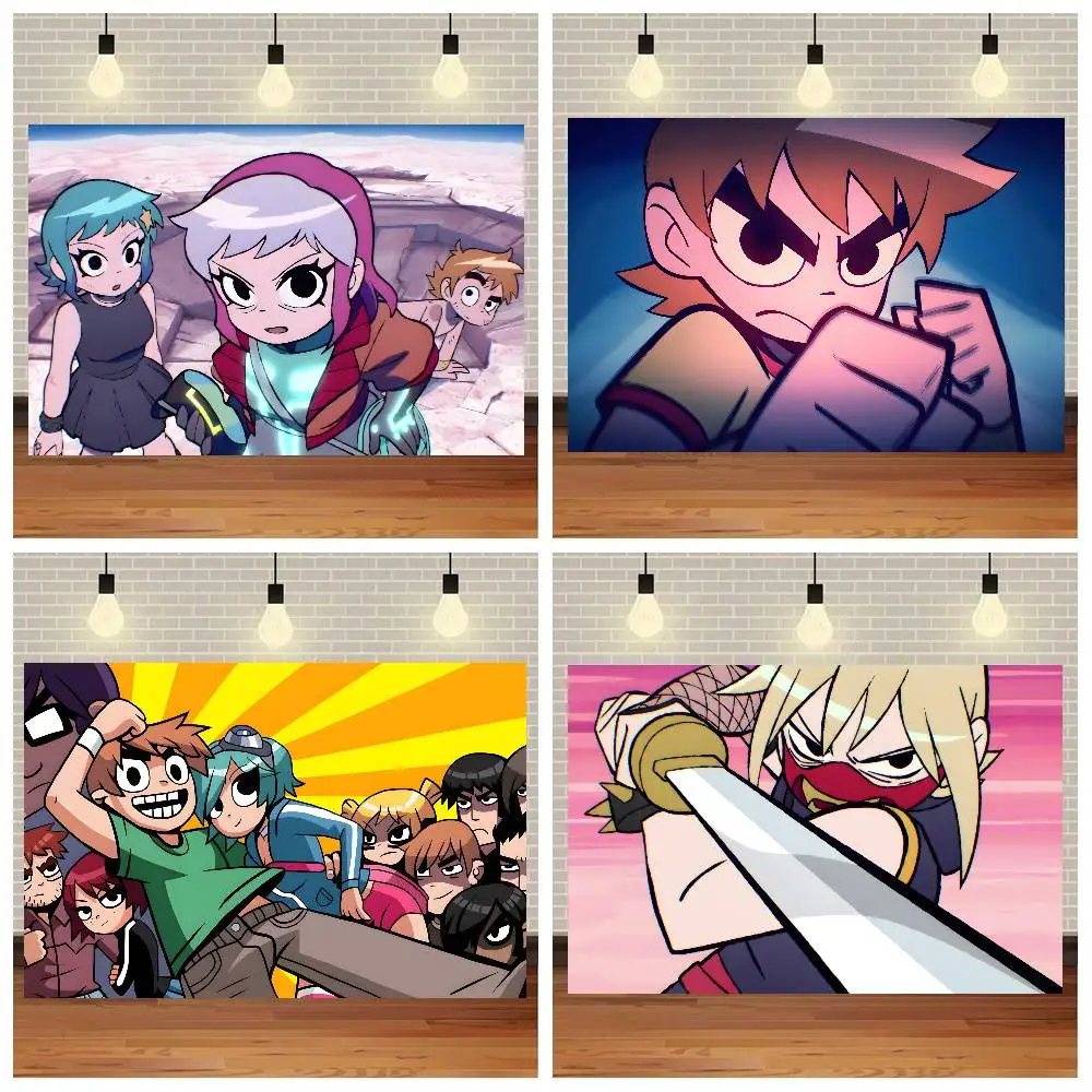 

1 шт. аниме Скотт Пилигрим фон для фотосъемки гобелен настенное студийное оборудование аксессуары для домашнего декора