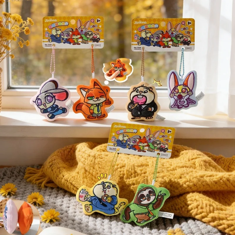 

2Pcs Kawaii Disney Zootopia Judy Hopps Nick Wilde Finnick Magnetic Keychain Bag & Key Holder Decoration Stuffed Plush Charm Gift