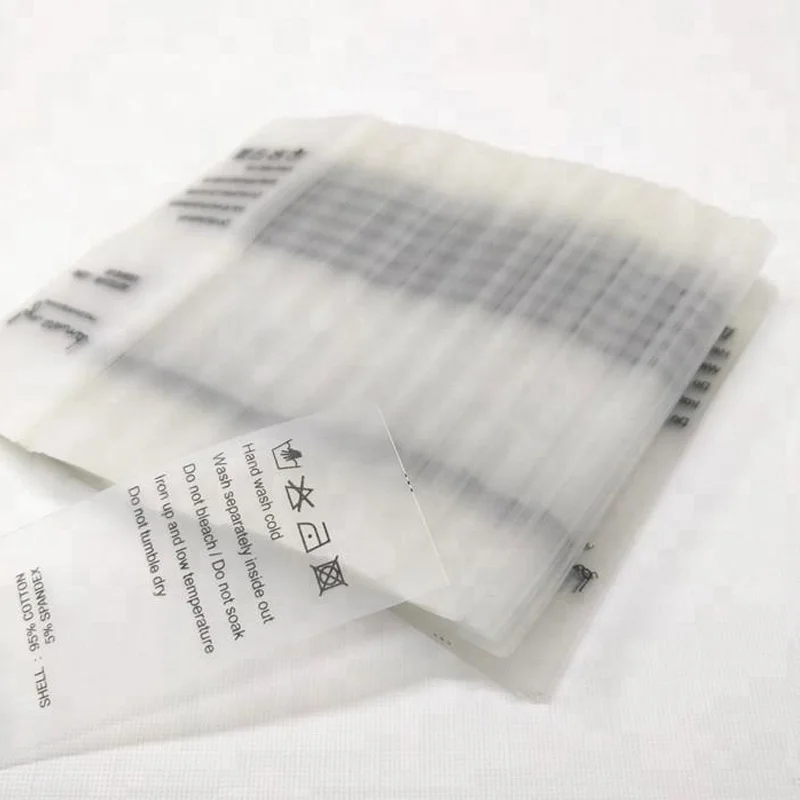 

Custom.0.6 pieces. customized logo name transparent soft plastic TPU printing waterproof size label wash care label sw