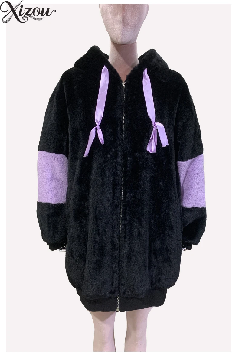 Japanese Y2k Soft Girl Faux Fur Plush Coat Winter Warm Thick Padded Rabbit Bunny Ears Hooded Tail Cartoon Anime Cool Fluffy