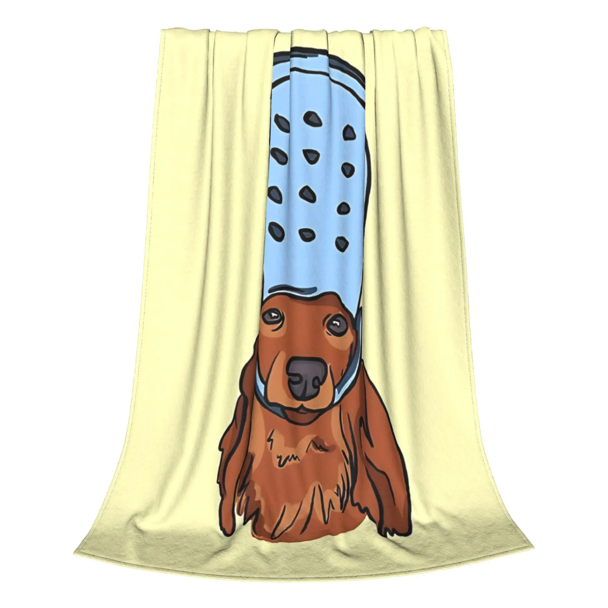 1PC Home Cute Room Decor Sausage Dog With Croc Blanket Throw Blanket Dog meme Novelty Warm Blanket All Season