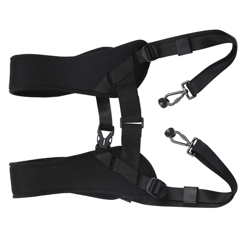 PULUZ DSLR Camera Dual Shoulder Strap Harness Soft Padded Decompression Foam Adjustable Belt  With Quick Release