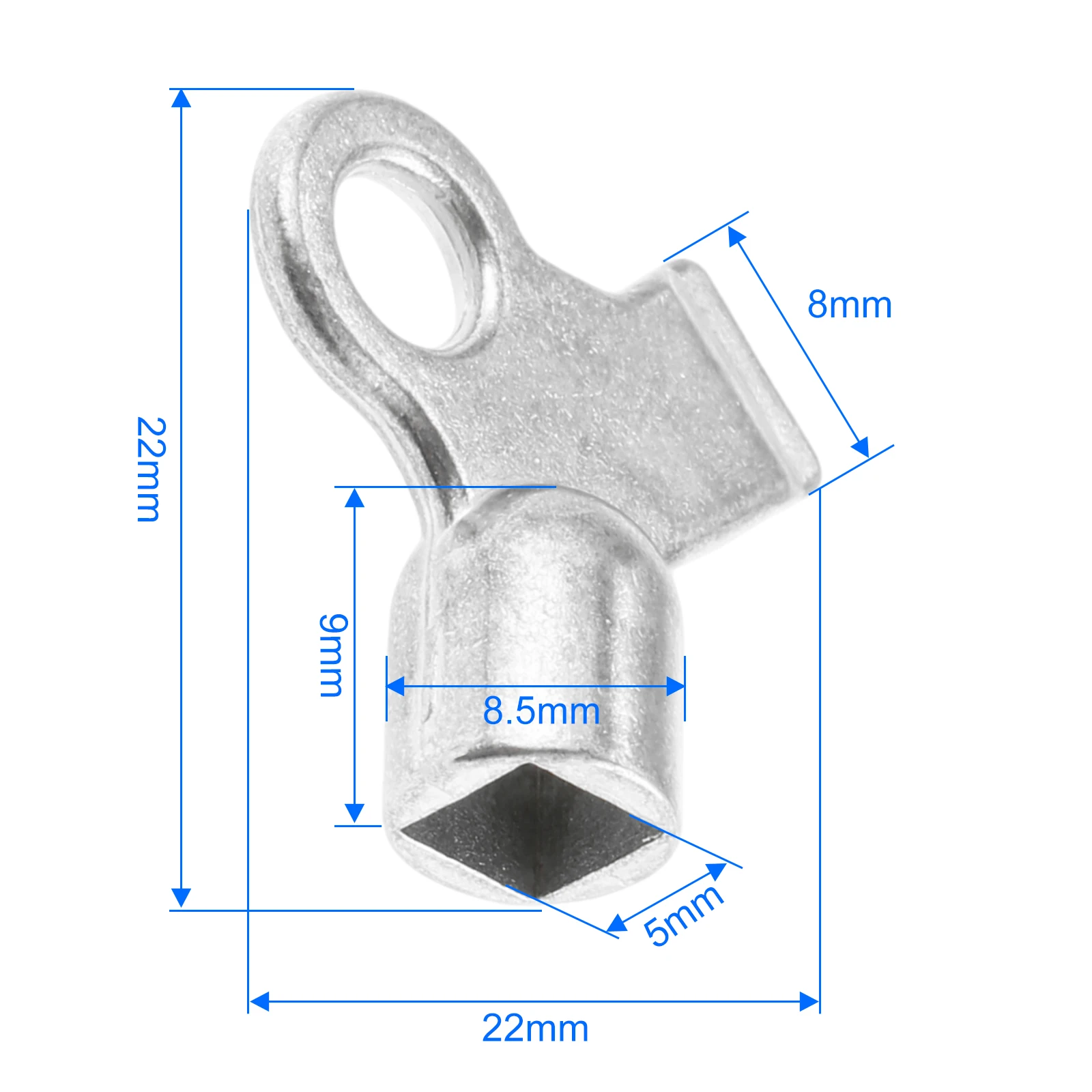 2Pcs Silver Radiator Air Vent Keys Zinc Alloy Radiator Valve Tools 5x5mm Square Socket Universal Bleed Keys for Heating Systems