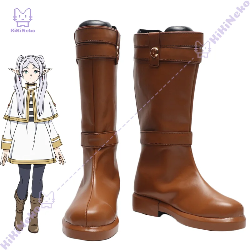 

Обувь для косплея в стиле аниме Frieren, коричневые сапоги из лакированной кожи с матовым покрытием, сапоги для косплея Comicon CosParty для взрослых женщин и мужчин