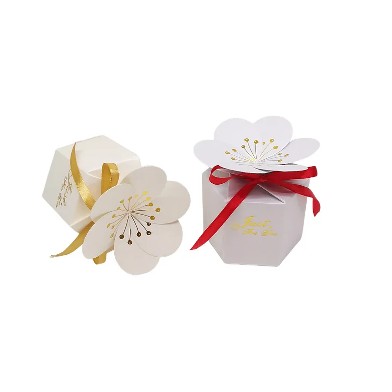 10/20Pcs Sechseckige Papier Süßigkeiten Geschenk Box Mit Band Heißer Stanzen Hochzeit Gunsten Geschenk Verpackung Boxen Für Süße geburtstag Liefert – Detail 4