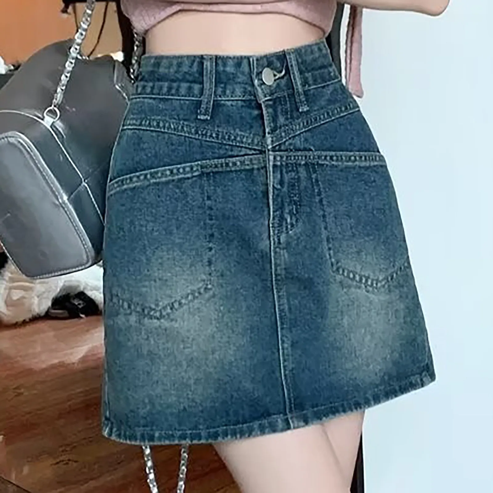

Fashion Women Denim Skirt Korean Slim High Waist A-line Jeans Shorts Skirt Female Vintage Streetwear Y2k Clothing Shorts Skirts