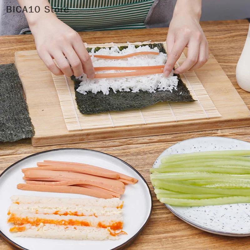

1Pcs Sushi Curtain Rolling Mat Sushi Spoon DIY Onigiri Rice Roller Kitchen Gadgets Cooking Accessories Bamboo Sushi Maker Tools
