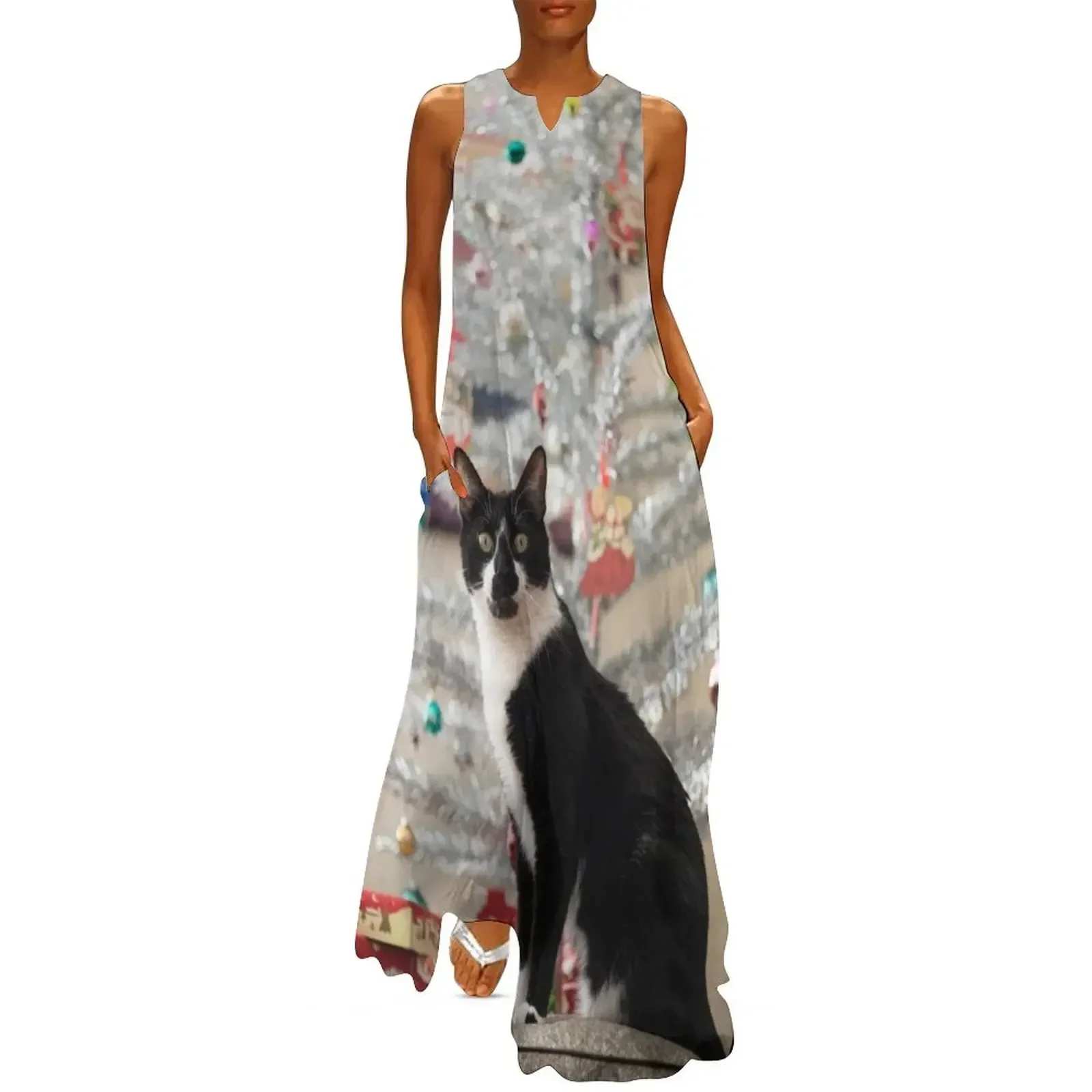 

Mid-Century Cat Christmas 2 Long Dress long dresses for women summer dress for women 2025 summer outfits for women 2025 Dress