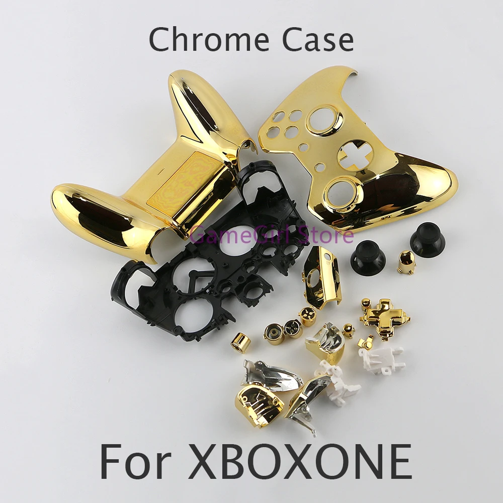 8sets Chrome Protective Case Full Set of Housing Shell with Button For XBOXONE Wireless Controller