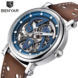 BENYAR 2024 New Men's Watches Top Brand Luxury Mechanical Wrist Watch For Men Automatic Watches Stainless Steel Waterproof Clock