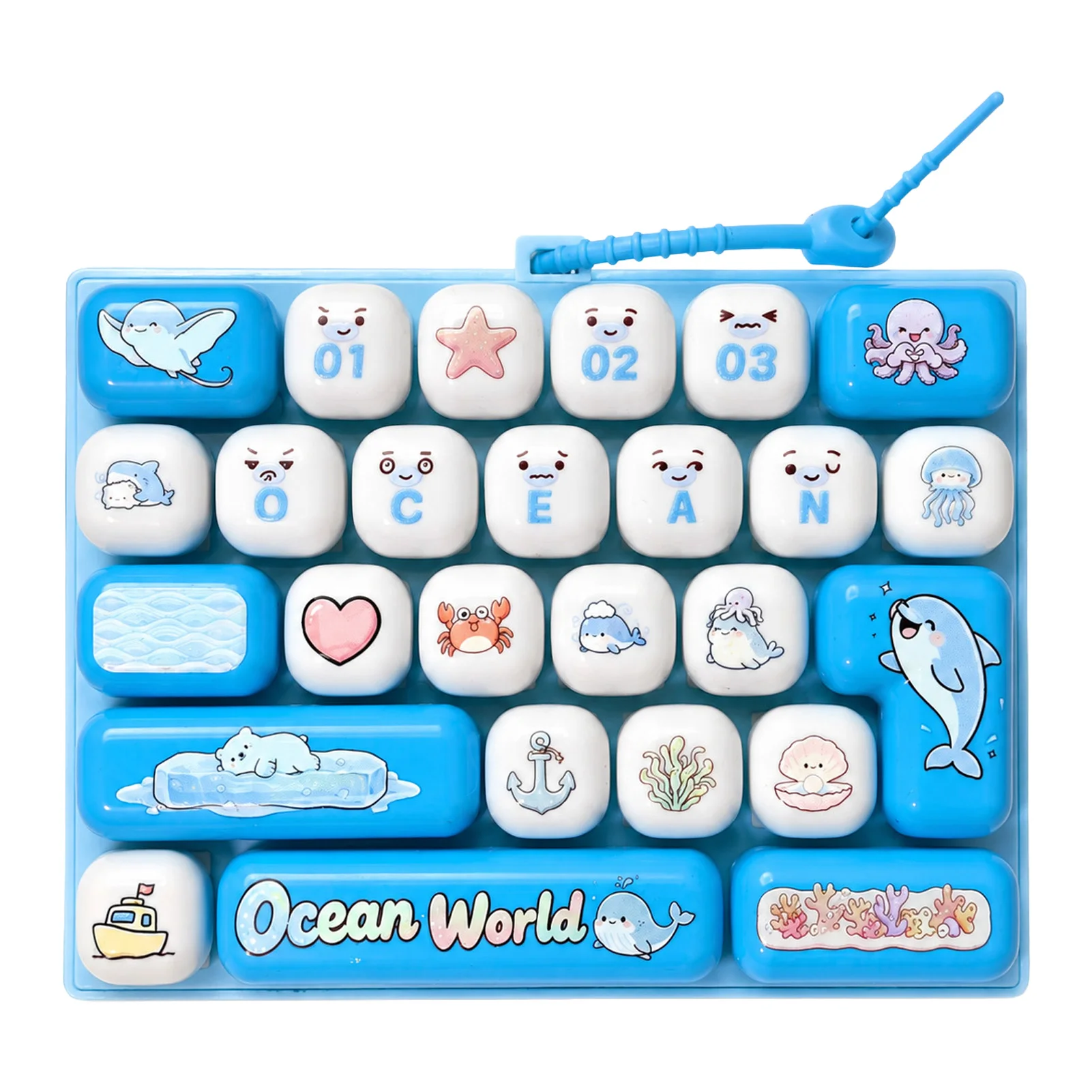 Office Stress Relief Mechanical Keyboard Keychain Quiet Pendant for Students Work Library Focus Aid Durable ABS