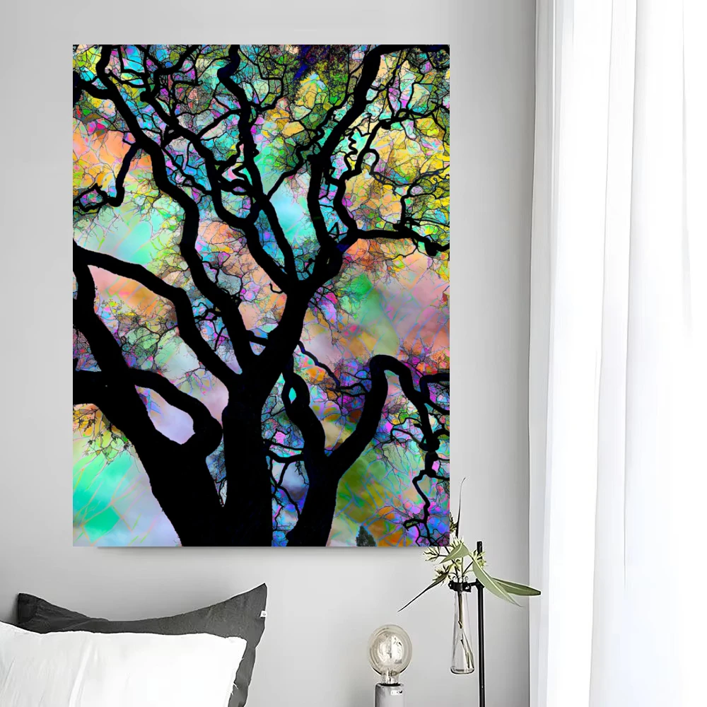 Jigsaw Puzzles Abstract Colorful Tree Scenery Wall Decor 500/1000/1200/2000 PCS Home Decor for Living Room Gift No Frame
