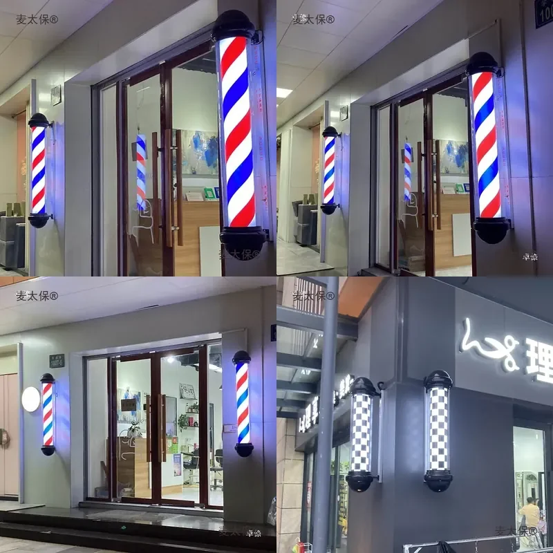 For Barber Shop Light Box Waterproof Outdoor Wall Hanging Hair Sign LED Neon Style Decorative Lighting Fixture