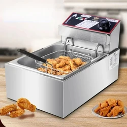 Large Capacity Commercial Electric Fryer MultiFunction Deep Fryer for Stalls and Food Stands Quick Fry Appliance Easy Operation