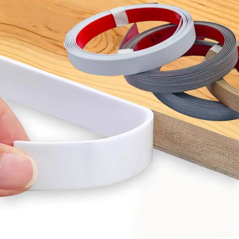 1pc 3Metersx1.8cm  PVC Furniture edging banding strip sealing tape adhesive wood veneer sheet for Cabinet Desk Surface Edging