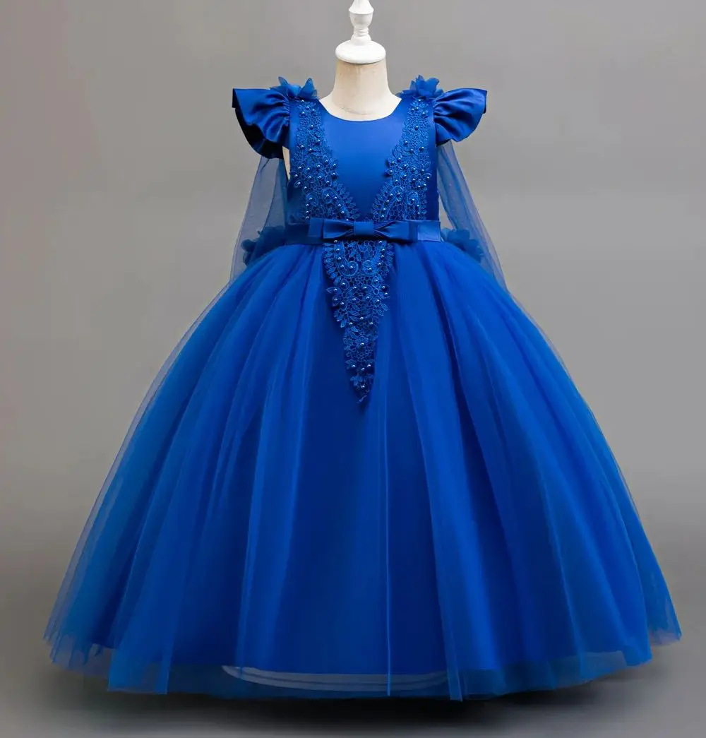 

Элегантное длинное платье для девочек, церемониальные вечерние платья для девочек, детская одежда, рождественская одежда для учащихся начальной школы, От 4 до 12 лет