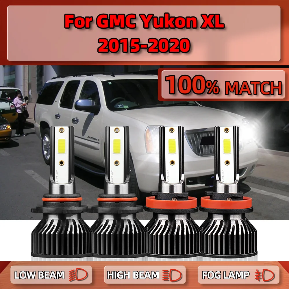 240W LED Headlights Bulbs 40000LM Car Lights 12V High Low Beam 6000K Plug&Play For GMC Yukon XL 2015 2016 2017 2018 2019 2020