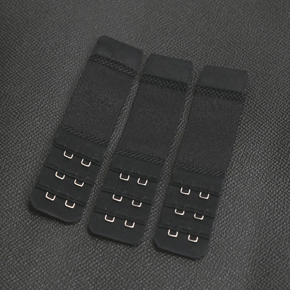 Lot de 3 rallonges de soutien-gorge à 2 crochets et 3 rangées, confortables et élastiques, avec boucles arrière ajustables pour femmes