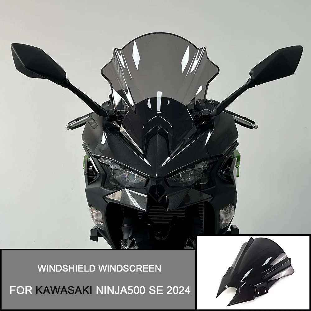 

For Kawasaki NINJA500 SE 2024 NINJA 500 Double Bubble Windscreen Windshield Fairing Screen Wind Deflector Accessories Moto