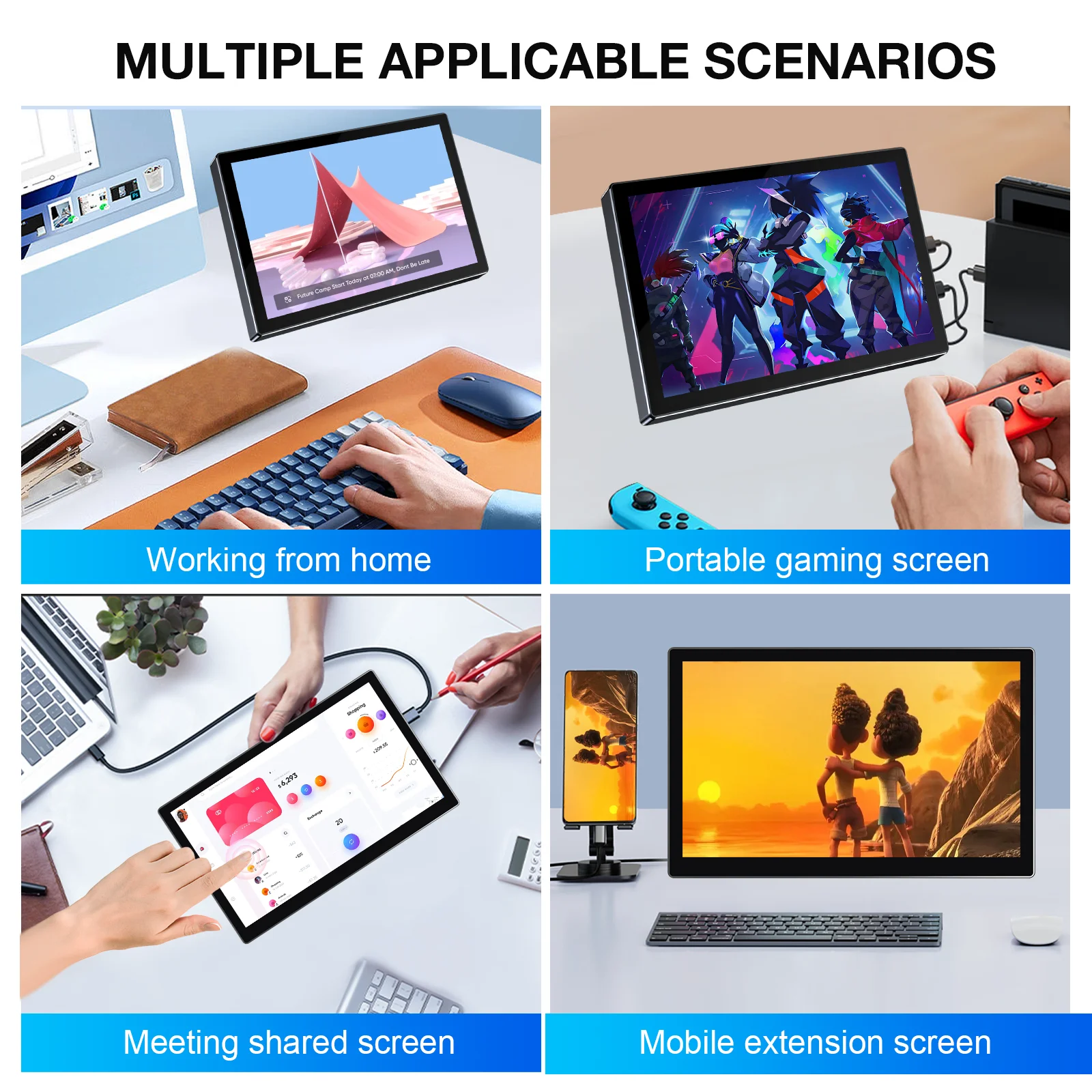 Unew 10.1 inch 1920x1200 16:9 60Hz Touch Screen Portable Monitor for Laptop CCTV Car Computer Display with 75*75mm VESA Type-C - Image 6