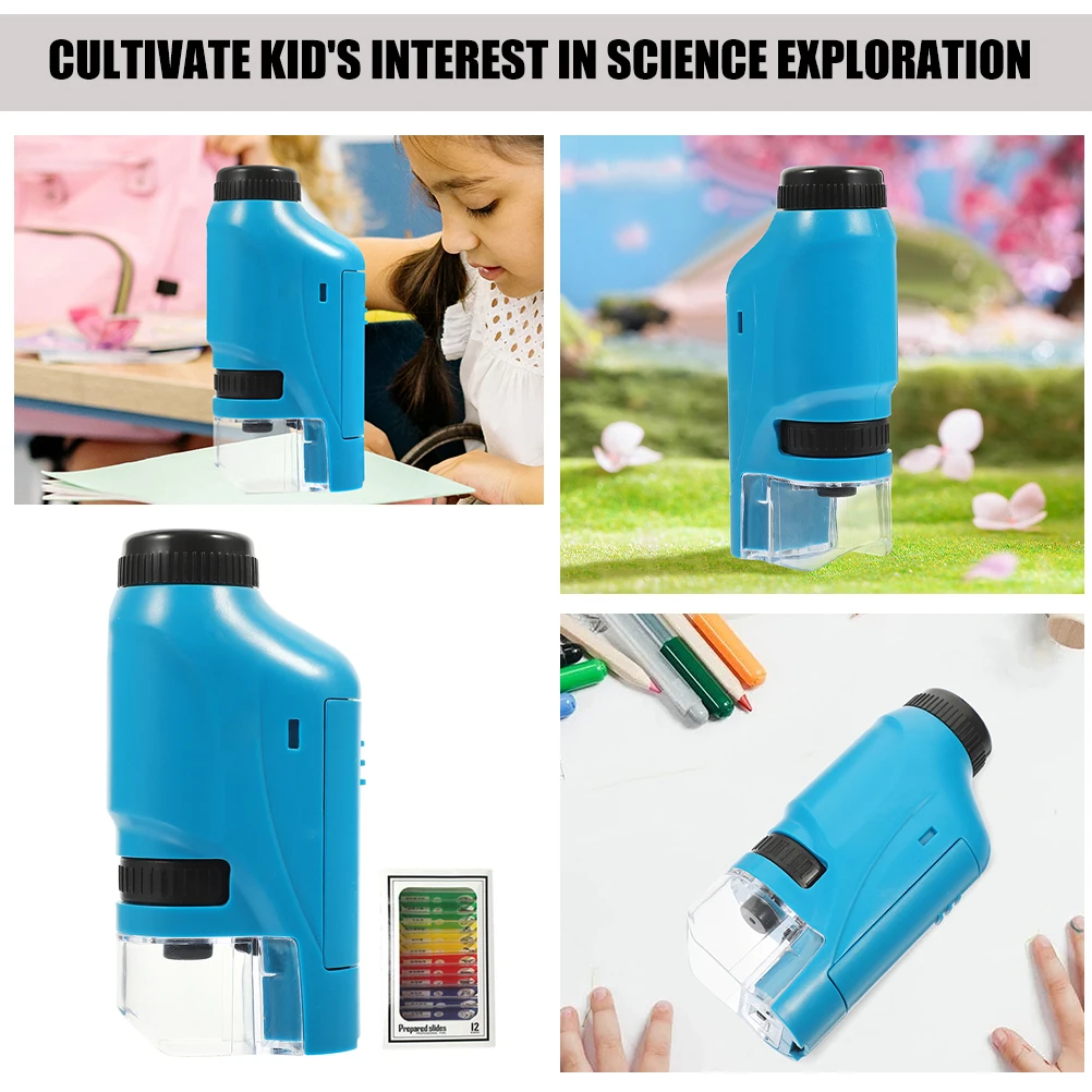 

Christmas Gift Idea Childrens Microscope Toy Scientific Educational Equipment Plastic Laboratory Accessory Simple Magnification