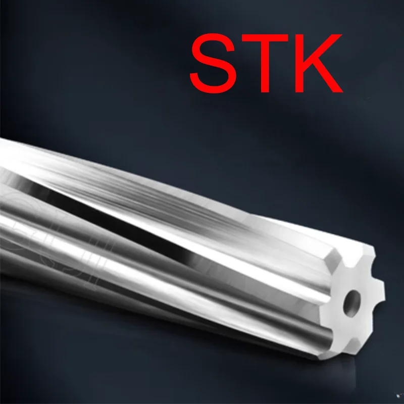 STK HSS Ручная развертка Обрабатывающий инструмент Спиральная канавка Кобальтовая резка H7 Диаметр хвостовика 2-16 мм для сверла по металлу, стали, алюминия