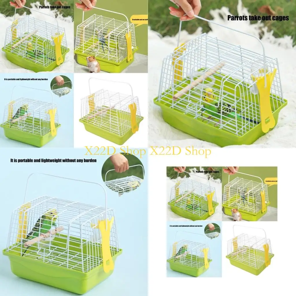 

X22D Просторная среда обитания птиц с ручкой для маленьких птиц, попугаев, неразлучников, путешествий, использования