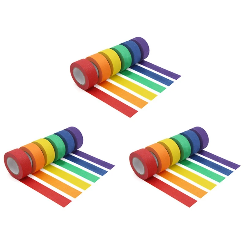 Colored Masking Tape,Colored Painters Tape - 18 Different Color Rolls - Masking Tape 1 Inch X 13 Yards (2.4Cm X 12M)