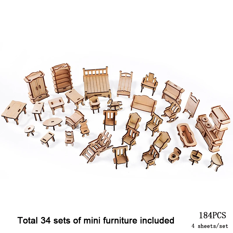 Puzzle 3D en Bois de Maison de Beurre, Modèle de Villa, Bricolage, Maison de Courses, Jouets pour En