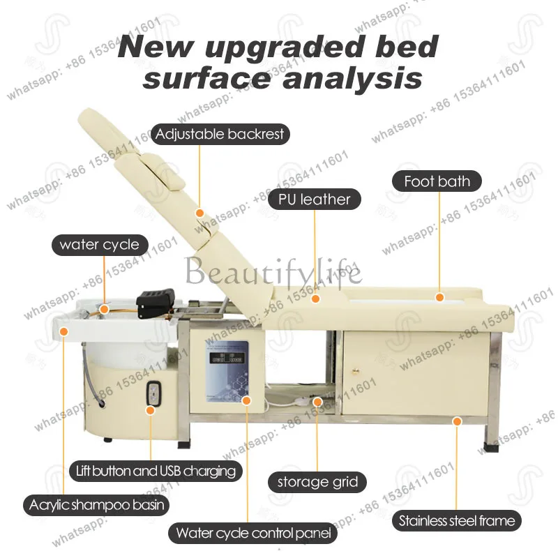 Factory Direct Sales Thai Electric Massage Shampoo Bed Shop Special Water Circulation Fumigation Hair Salon Special