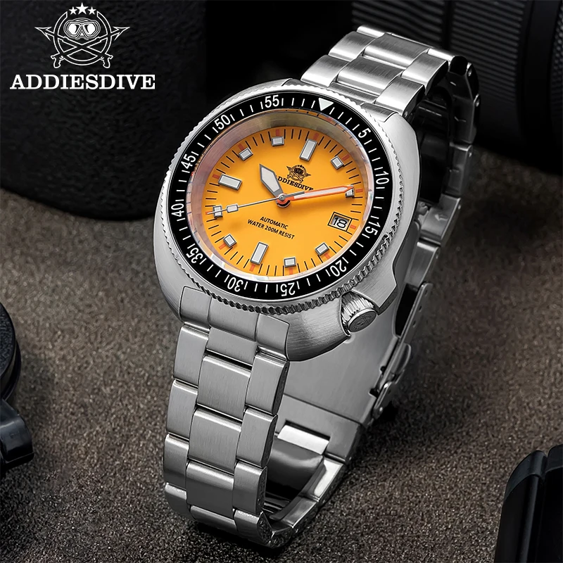 

ADDIESDIVE New Watch for Men Sapphire AR Coating Wristwatch Super Luminous Luxury NH35 Automatic 200m Diver's Watch Waterproof