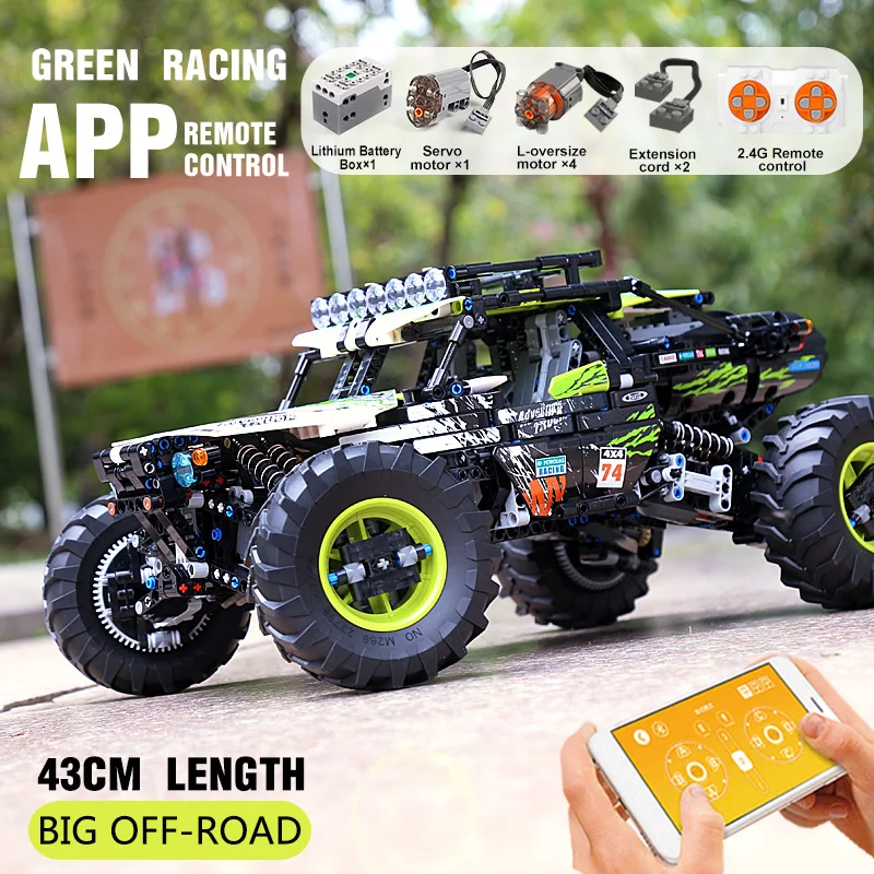 MOULD KING 18002 Technical RC Car Toys For Boys Building Blocks Remote Control Off-Road Car Terrain Climbing Buggy Truck Gifts