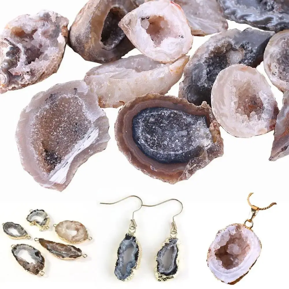 

Stone Crafts Natural Agate Geodes DIY Natural Mini Cornucopia Mineral Ore Carved Rough Raw Stone Ornaments Teaching Samples