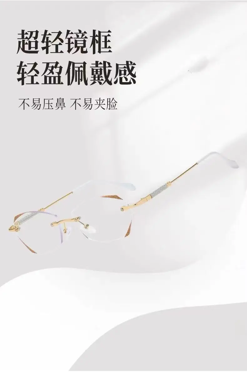 Rahmenlose Lesebrille, Anti-Blaulicht-Metallrahmen-Brille, Anti-Ermüdungsbrille mit +1,5 +2,0 +2,5 +3,0 +3,5 für Männer und Frauen – Detail 1
